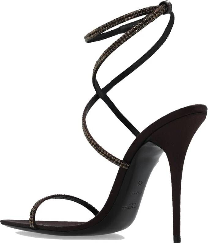 Saint Laurent Kristal Amandel Teen Sandalen Brown Dames