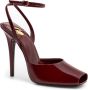 Saint Laurent Lakleren stiletto sandalen Red Dames - Thumbnail 2