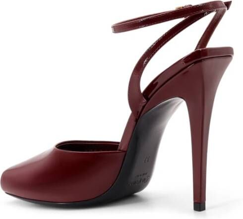 Saint Laurent Lakleren stiletto sandalen Red Dames