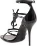 Saint Laurent Lakleren Stiletto Sandalen Zwart Dames - Thumbnail 3