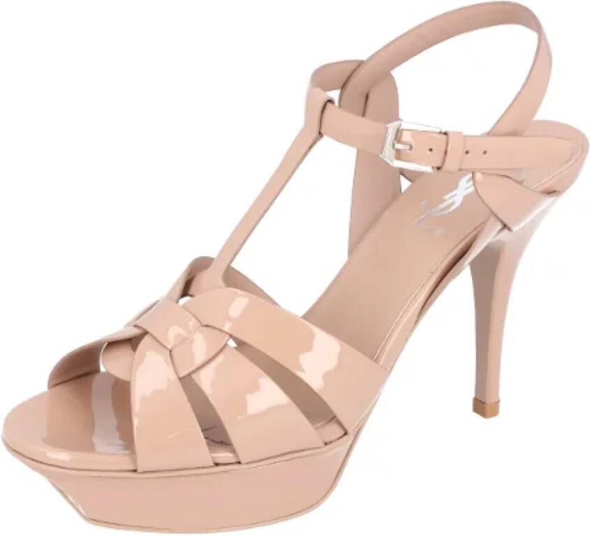 Saint Laurent Leather sandals Beige Dames