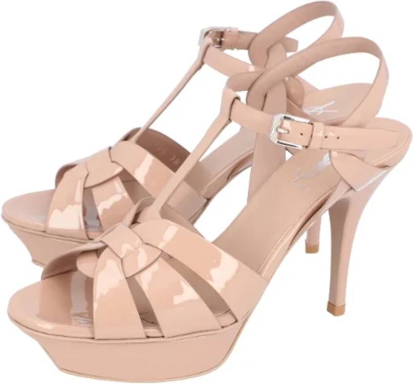 Saint Laurent Leather sandals Beige Dames