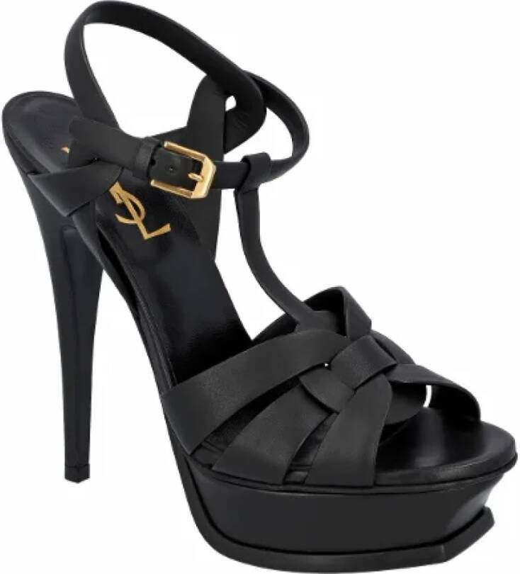 Saint Laurent Leather sandals Black Dames