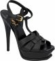 Saint Laurent Leather sandals Black Dames - Thumbnail 4