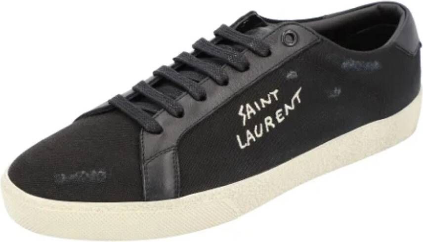 Saint Laurent Leather sneakers Black Heren