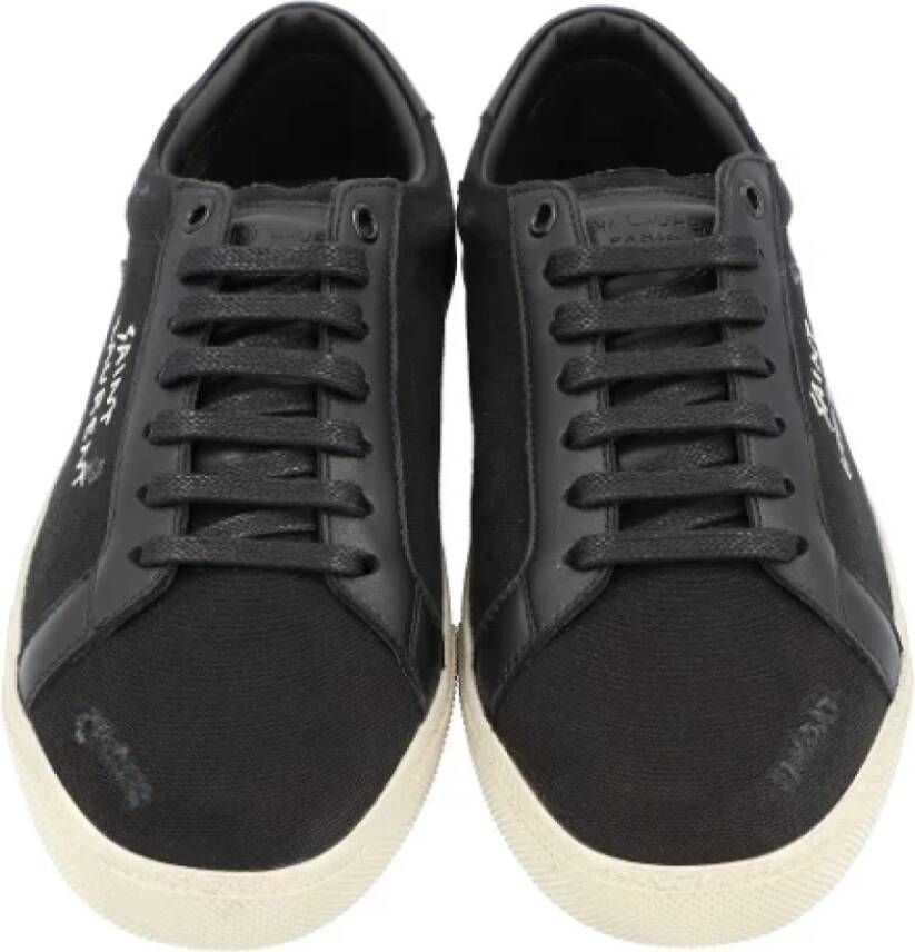 Saint Laurent Leather sneakers Black Heren