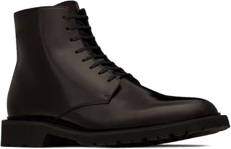 Saint Laurent Leger Leren Laarzen Black Heren