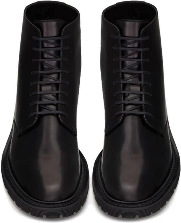 Saint Laurent Leger Leren Laarzen Black Heren