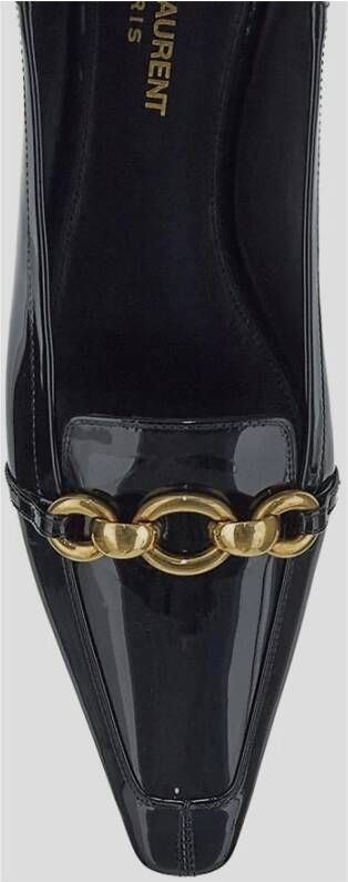 Saint Laurent Leren Ballerina Schoen Black Dames