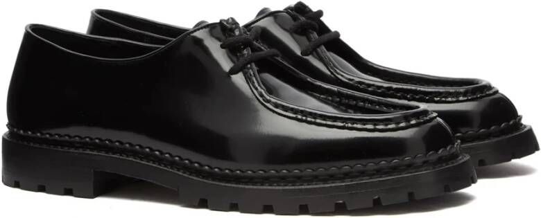 Saint Laurent Leren Derbies Patent Veterschoenen Mannen Black Heren