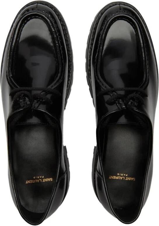 Saint Laurent Leren Derbies Patent Veterschoenen Mannen Black Heren