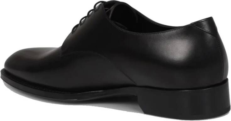 Saint Laurent Leren Derbies Veterschoenen Mannen Black Heren