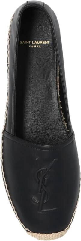 Saint Laurent Leren espadrilles Black Dames