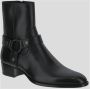 Saint Laurent Leren Harnaslaarzen Black Heren - Thumbnail 1