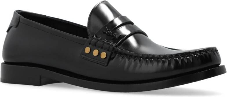 Saint Laurent Leren loafers Black Dames