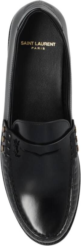 Saint Laurent Leren loafers Black Dames