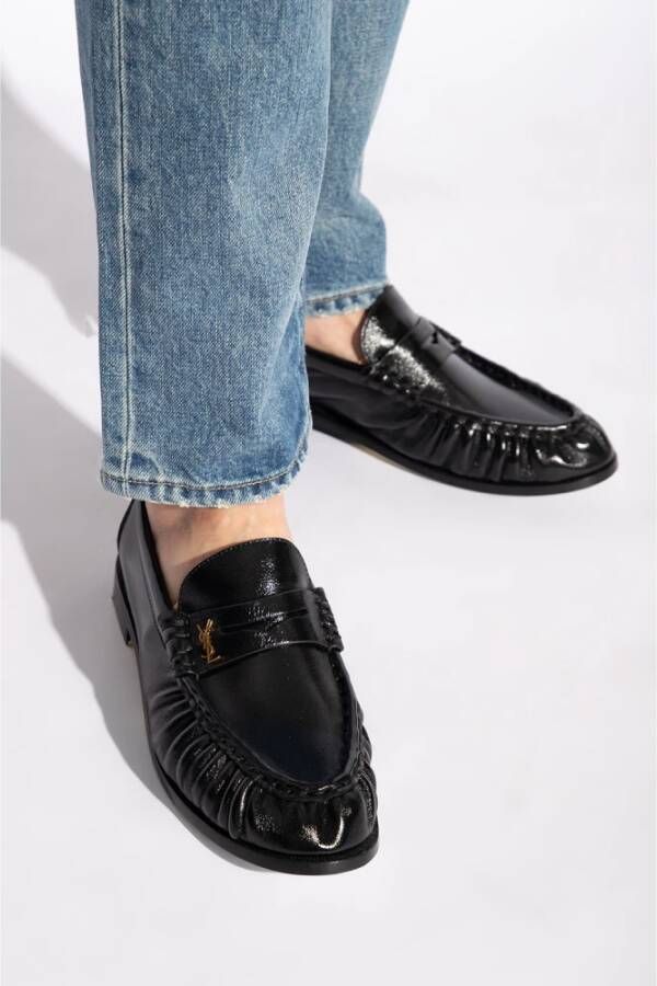 Saint Laurent Leren loafers Black Dames