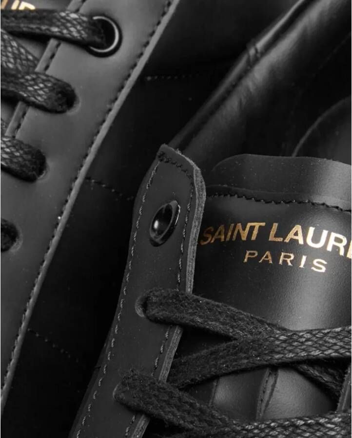 Saint Laurent Leren Logo Sneakers Verhogen Je Stijl Black Heren