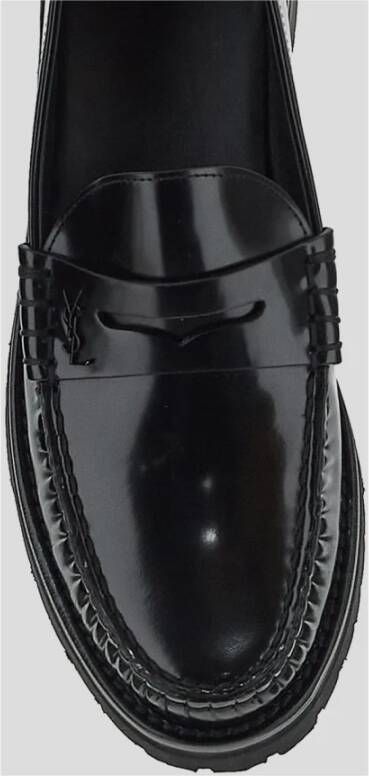 Saint Laurent Leren Patent Loafer Schoen Black Dames