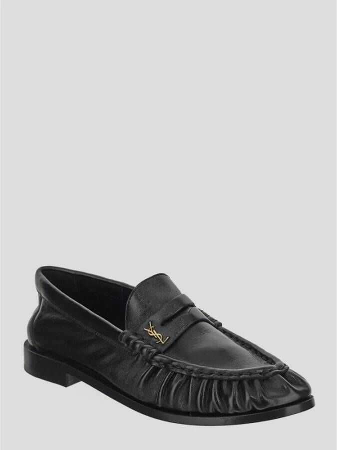 Saint Laurent Leren Penny Loafer Schoen Black Dames