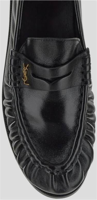 Saint Laurent Leren Penny Loafer Schoen Black Dames