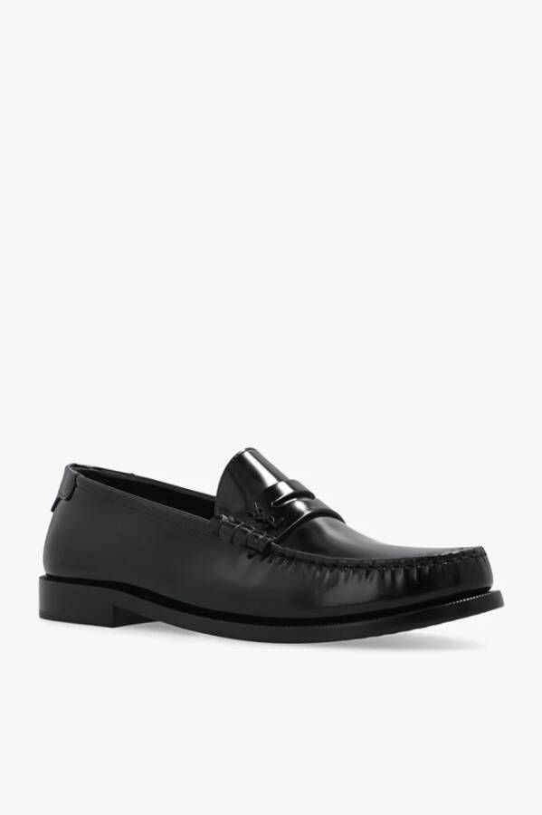 Saint Laurent Leren penny loafers Black Dames