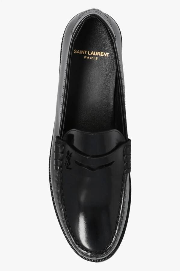 Saint Laurent Leren penny loafers Black Dames