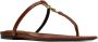 Saint Laurent Leren platte sandalen met YSL-logo Brown Dames - Thumbnail 2