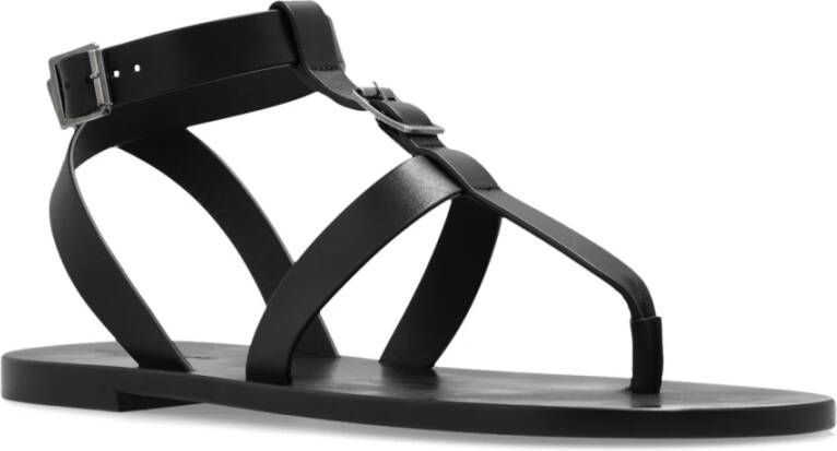 Saint Laurent Leren sandalen Black Heren