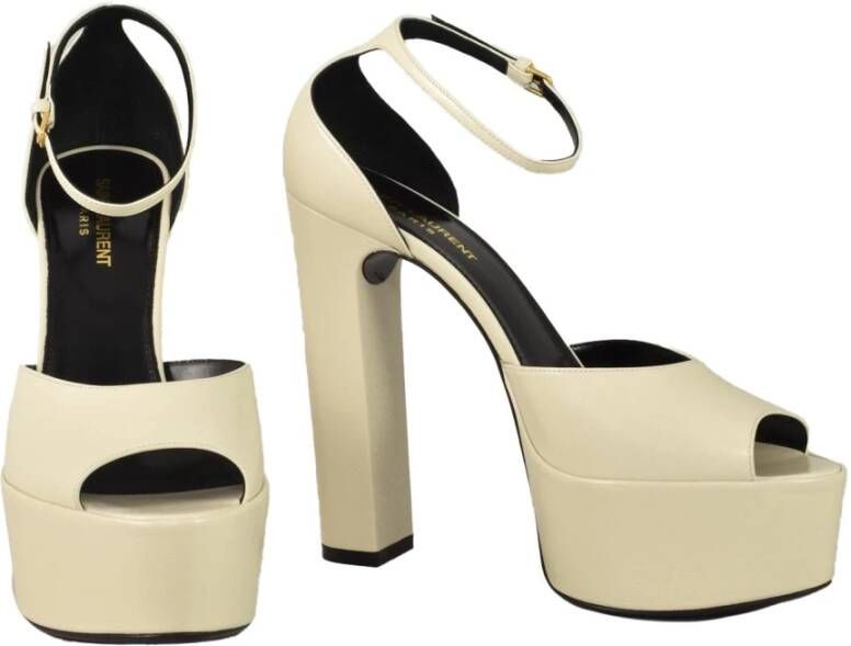 Saint Laurent Leren Schoenen 100% Leren Zool Beige Dames