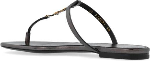 Saint Laurent Leren slides Brown Dames