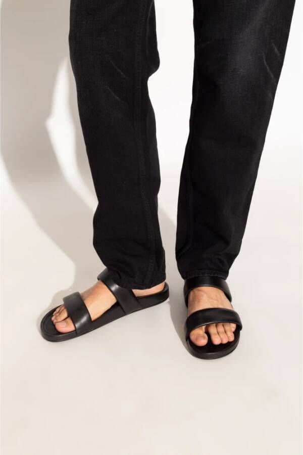 Saint Laurent Leren slides Nichols Black Heren