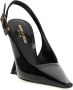 Saint Laurent Leren Slingback Pumps met Flared Hak Black Dames - Thumbnail 2