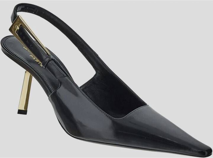 Saint Laurent Leren Slingback Schoen Black Dames