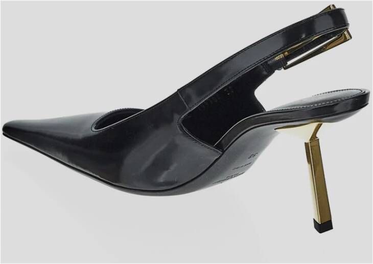 Saint Laurent Leren Slingback Schoen Black Dames