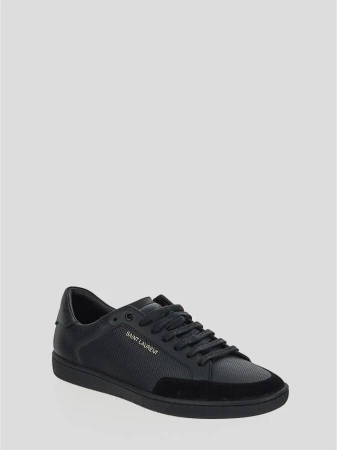 Saint Laurent Leren Sneaker Black Heren