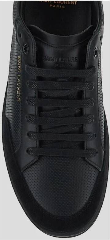 Saint Laurent Leren Sneaker Black Heren