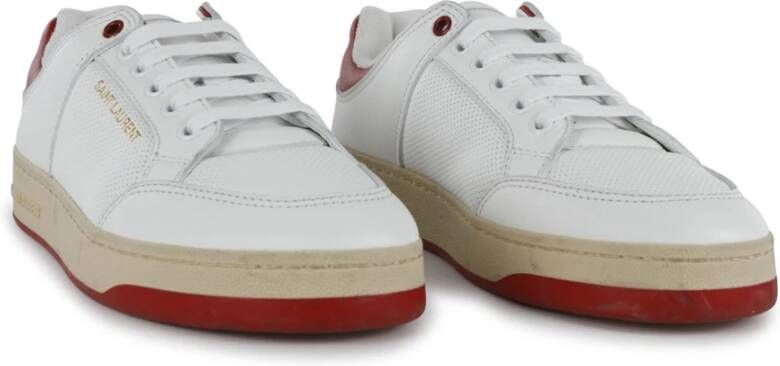 Saint Laurent Leren sneakers met geperforeerd detail White Dames