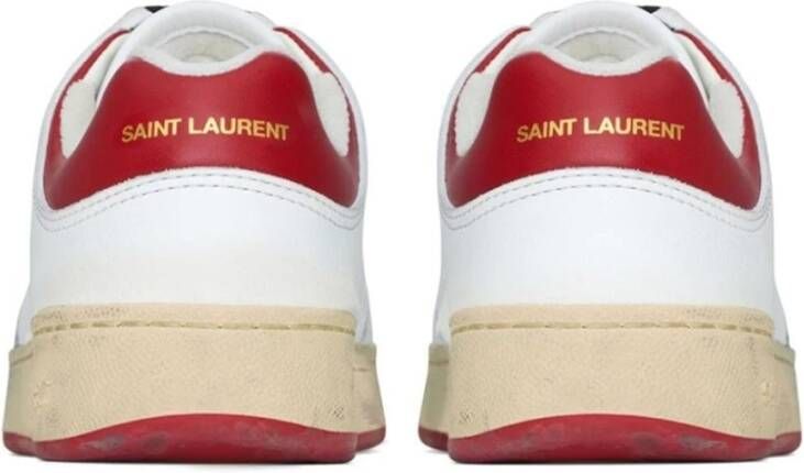 Saint Laurent Leren sneakers met geperforeerd detail White Dames