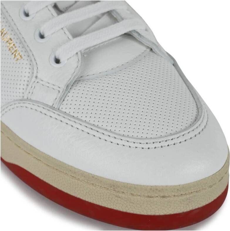 Saint Laurent Leren sneakers met geperforeerd detail White Dames