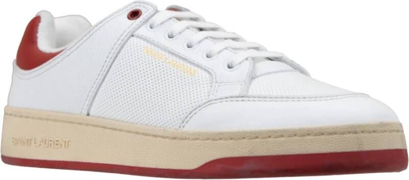 Saint Laurent Leren Vetersneakers White Heren