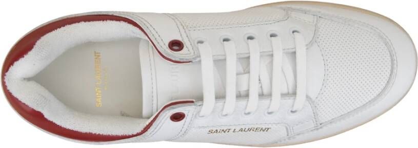 Saint Laurent Leren Vetersneakers White Heren