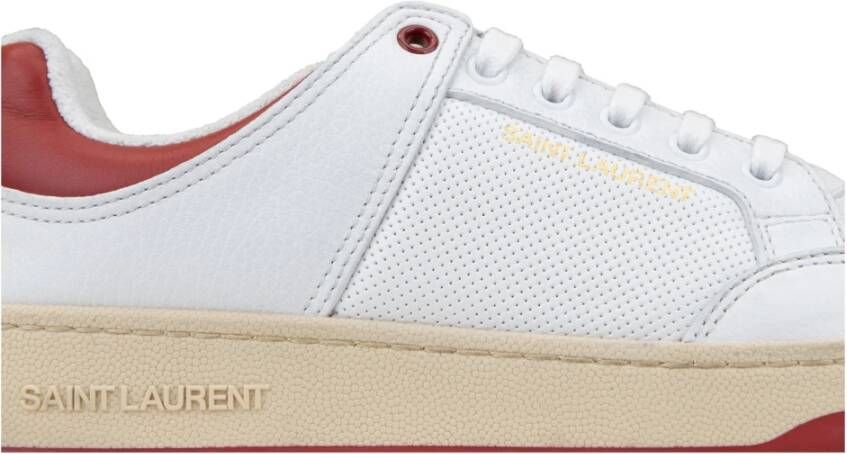 Saint Laurent Leren Vetersneakers White Heren