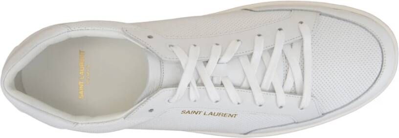 Saint Laurent Leren Vetersneakers White Heren