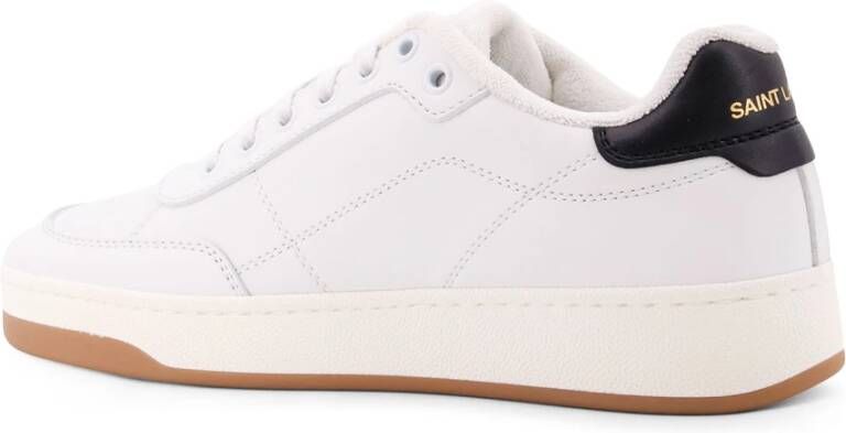 Saint Laurent Logo Print Leren Sneakers White Heren