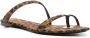 Saint Laurent Luipaardprint Platte Sandalen Bruin Brown Dames - Thumbnail 2