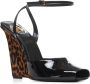 Saint Laurent Luipaardprint Sleehak Sandalen Black Dames - Thumbnail 2