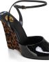 Saint Laurent Luipaardprint Sleehak Sandalen Black Dames - Thumbnail 4