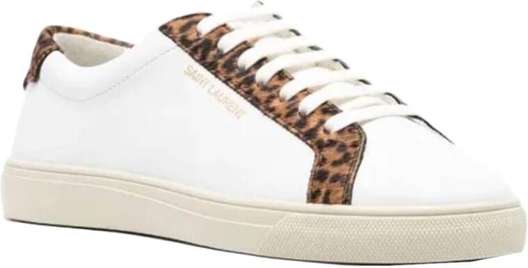 Saint Laurent Luipaardprint Sneakers voor Verhoogde Stijl White Dames