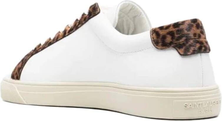 Saint Laurent Luipaardprint Sneakers voor Verhoogde Stijl White Dames